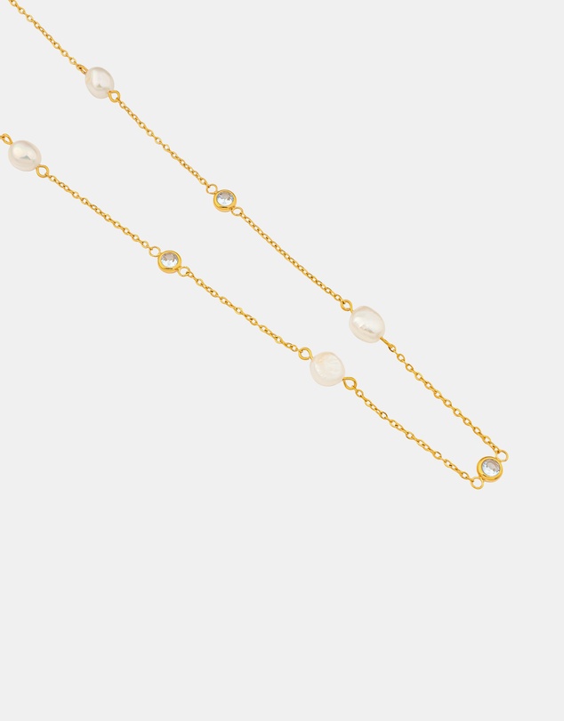 Zoe Olivia - Waterproof Pearl & Cubic Zirconia Necklace