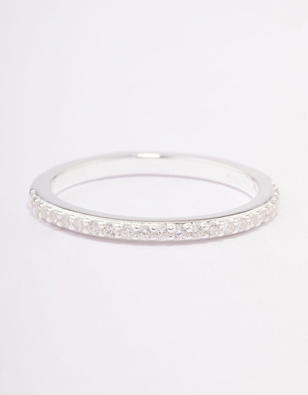 Lovisa - Sterling Silver Cubic Zirconia Pave Band Ring