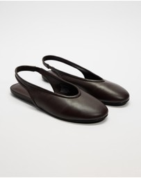 Atmos&Here - Marlowe Leather Sling Back Ballet Flats