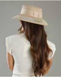 Morgan & Taylor - Marie Racewear Boater in Beige