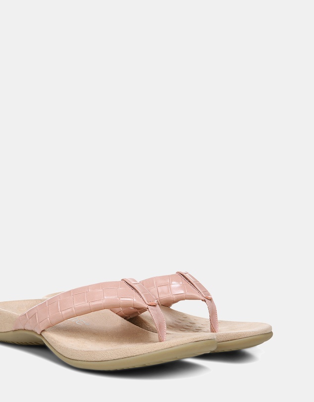 Vionic - Layne Toe Post Sandal - Peach Woven