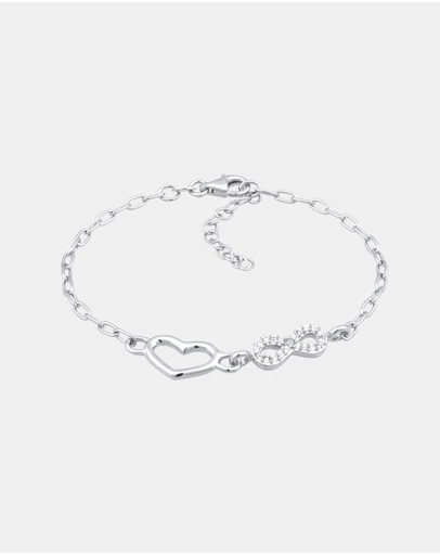Elli Jewelry - Bracelet Crystal Heart 925 Sterling Silver
