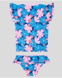Boardies - Boardies Sully Floral Little Girls Rashie Set