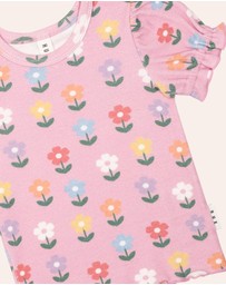 Huxbaby - Multi Colour Daisy Rib Tee - Babies-Kids