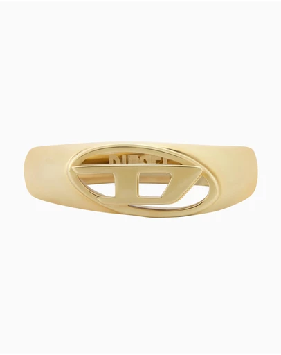 Diesel - Oval D Logo Gold Tone Ring