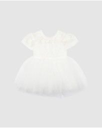 Bebe by Minihaha - Lace Bodice with Back Bow Dress - Babies