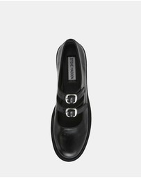 Steve Madden - Alba Black Leather Mary Janes