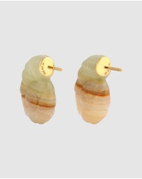 Haze & Glory - ICONIC EXCLUSIVE - Earrings Women Stud Jade 925 Sterling Silver Gold Plated