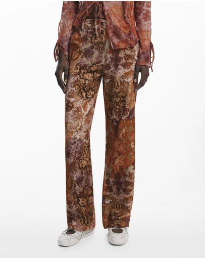 Desigual - Paisley corduroy pants