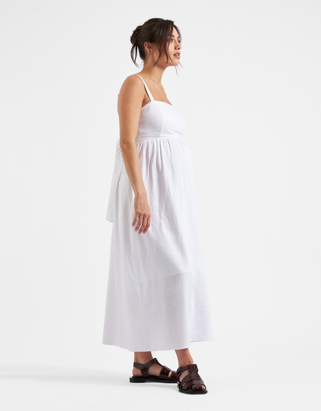 Ripe Maternity - Simone Tie Back Linen Dress