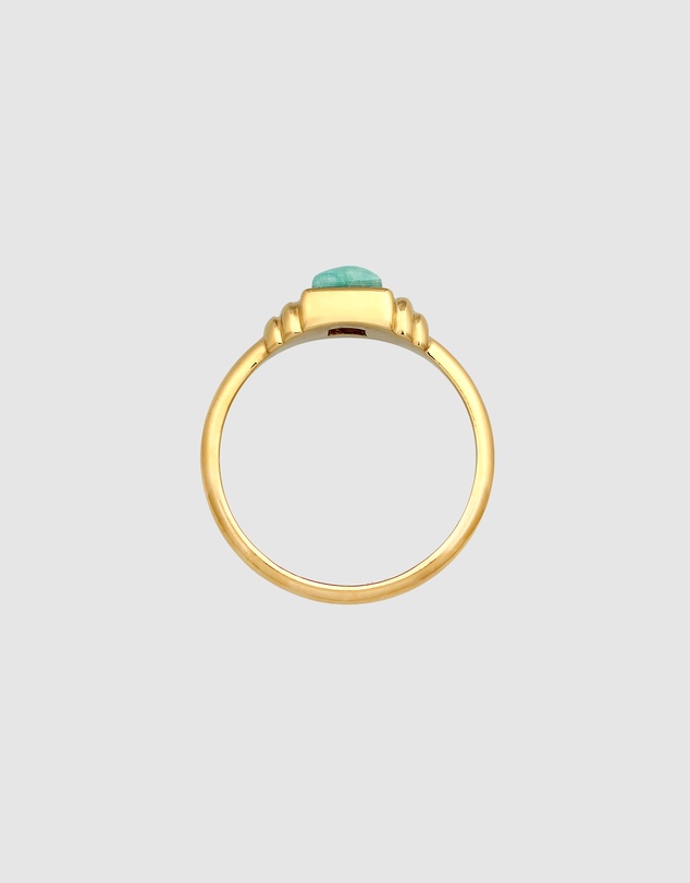 Elli Jewelry - Amazonite Band Ring in Gold-Plated 925 Silver