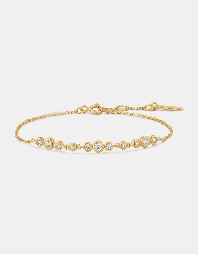 Ania Haie - Gold Graduated Bezel-Set Trios Bracelet