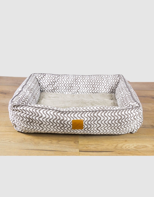 Mog & Bone - Bolster Dog Bed - Mocha Wave
