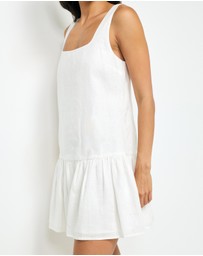 AERE - Madilyn Drop Waist Linen Mini Dress