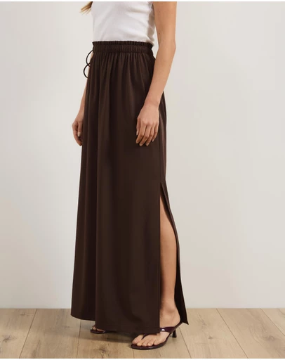 Atmos&Here - Rhea Drapey Maxi Skirt with Tie Detail at Waist