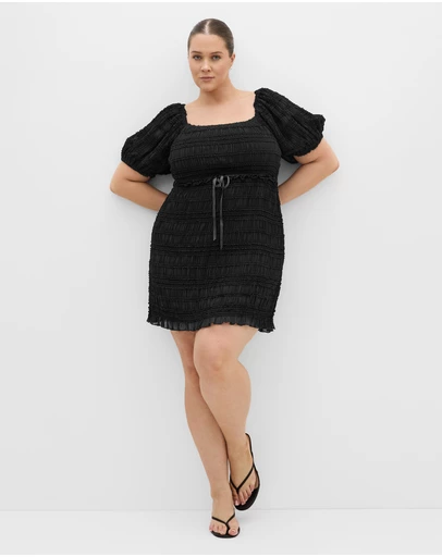 City Chic - Emelia Shirred Mini Dress