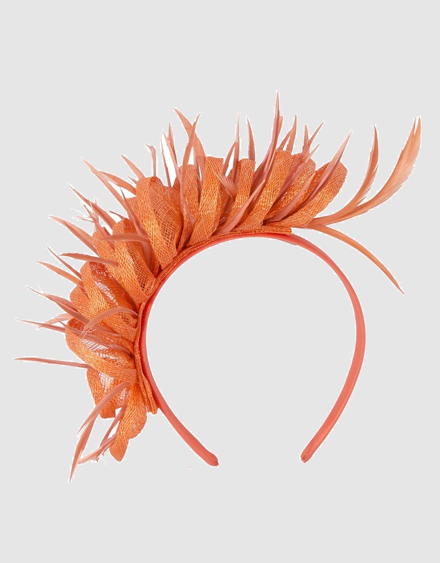 Max Alexander - Orange Sinamay Fascinator Headband