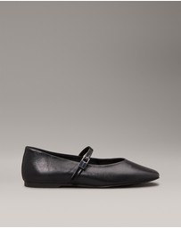 Calvin Klein - Leather Mary Jane Ballerinas