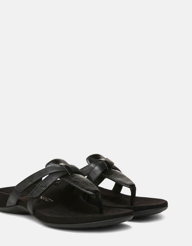 Vionic - Karley Toe Post Sandal - Black Wavy