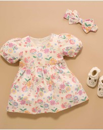 Purebaby - Linen Blend Dress -Kids-Babies