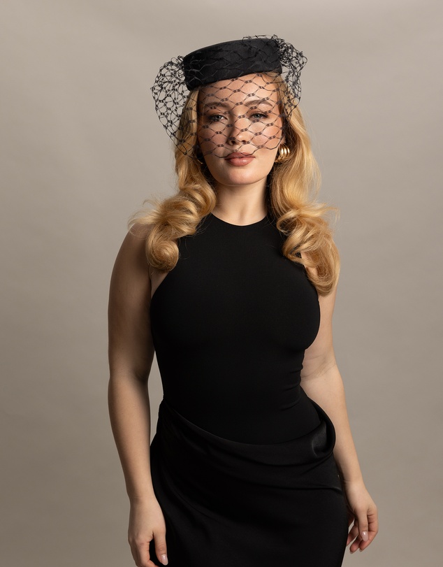 Morgan & Taylor - Zahra Pillbox Hat in Black