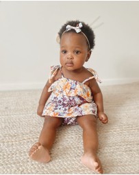 WITH LOVE FOR KIDS - Cotton Muslin Ruffle Playsuit - Babies