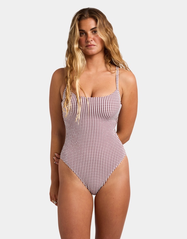 Billabong - Womens Mini Wave Check One Piece Swimsuit