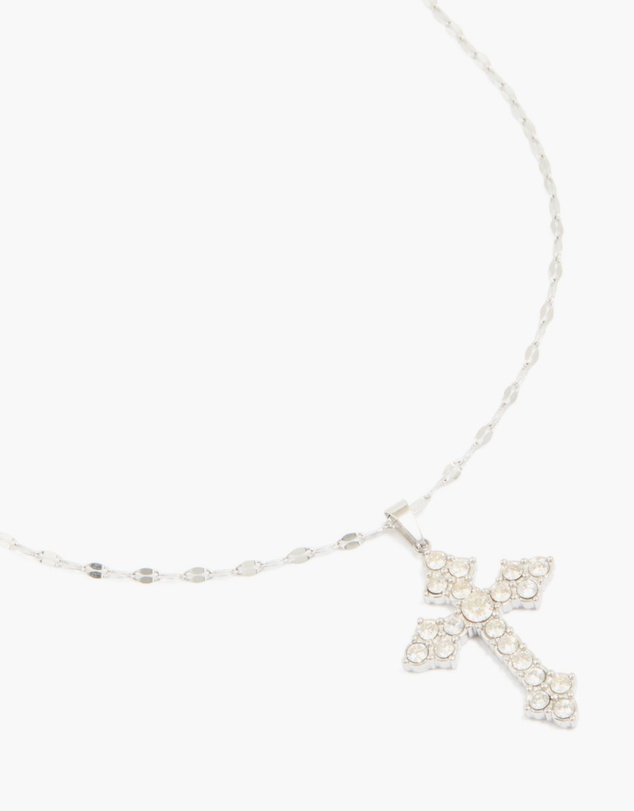 Lovisa - Waterproof Stainless Steel Cubic Zirconia Gothic Cross Fine Necklace