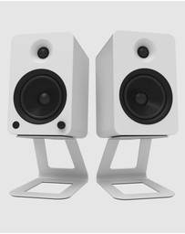 iWorld - Kanto SE6W Elevated Desktop Speaker Stands for Large Speakers - Pair, White