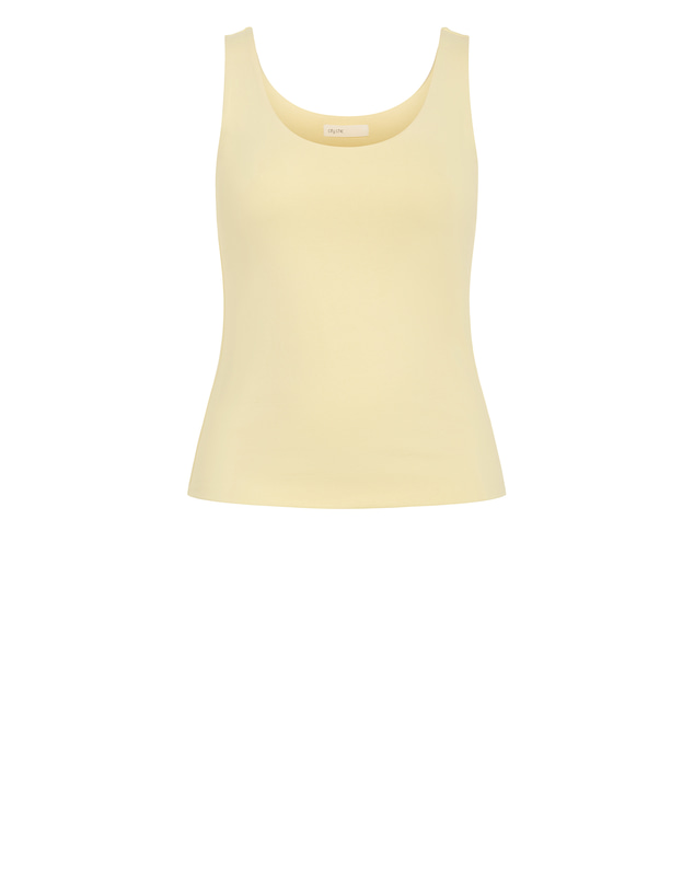 City Chic - Plus size Ameila Scoop Neck Tank - lemon drop