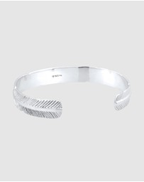 Kuzzoi - ICONIC EXCLUSIVE - Bracelet Male Bangle Feather 925 Sterling Silver