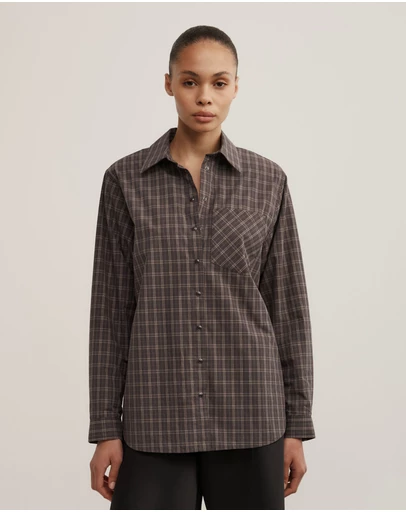 Witchery - Check Shoulder Pad Shirt