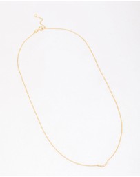 Lovisa - Gold Plated Sterling Silver Curved Cubic Zirconia Pendant Necklace