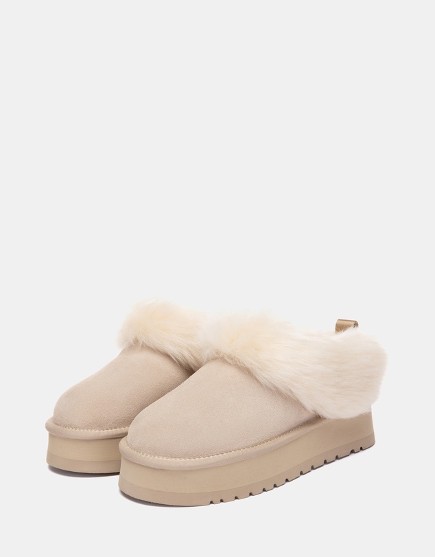 EVERAU - Australian Shepherd Ugg Mianee Platform Cow Suede Upper House Shoes