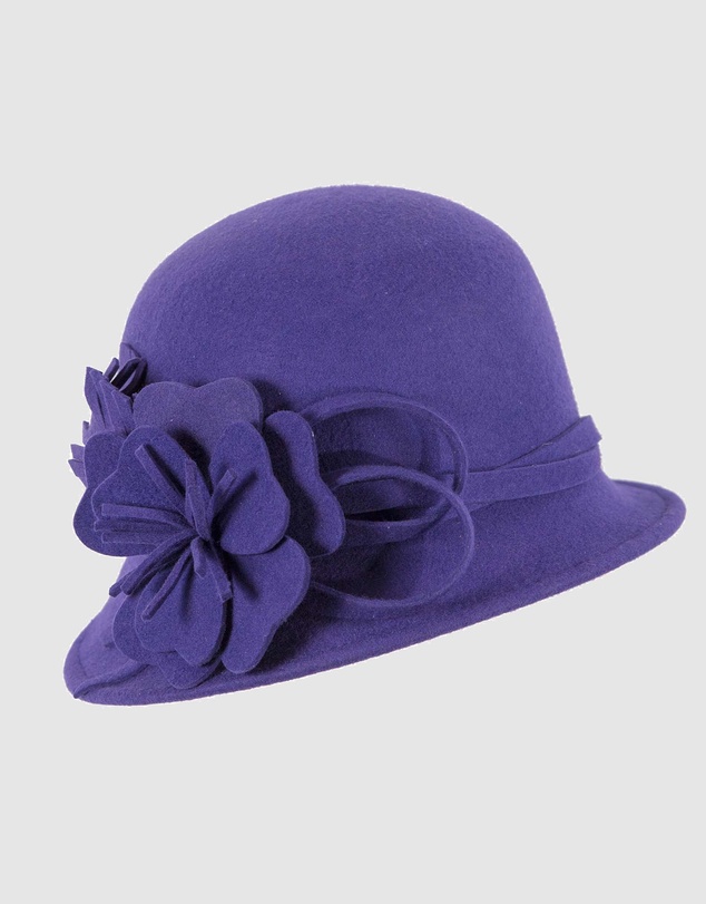 Max Alexander - Winter Felt Purple Cloche Hat