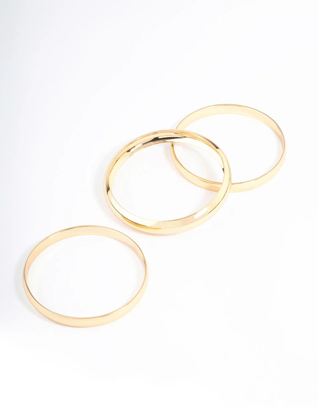 Lovisa - Gold Plated Classic Medium Smooth Bangle Pack
