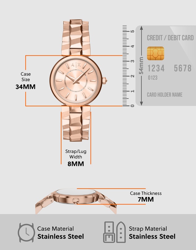 Armani Exchange - Rose Gold Analogue Watch