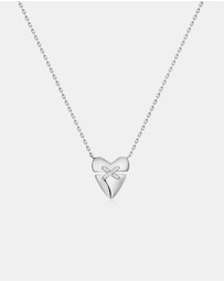 Ania Haie - Silver Heart Kiss Pave Necklace