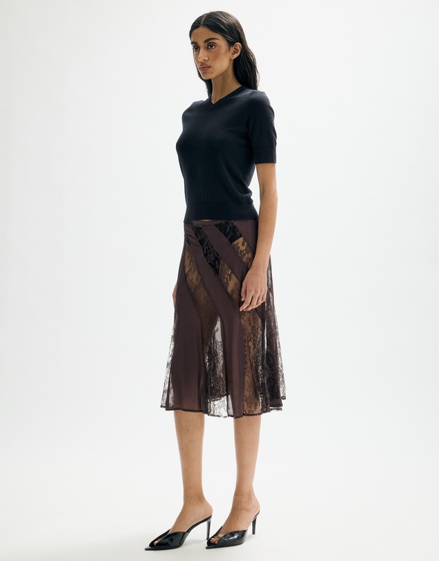 Minima Esenciales - Valadon Lace Panelled Midi Skirt