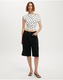 Cotton On - Lyocell Wide Denim Jorts