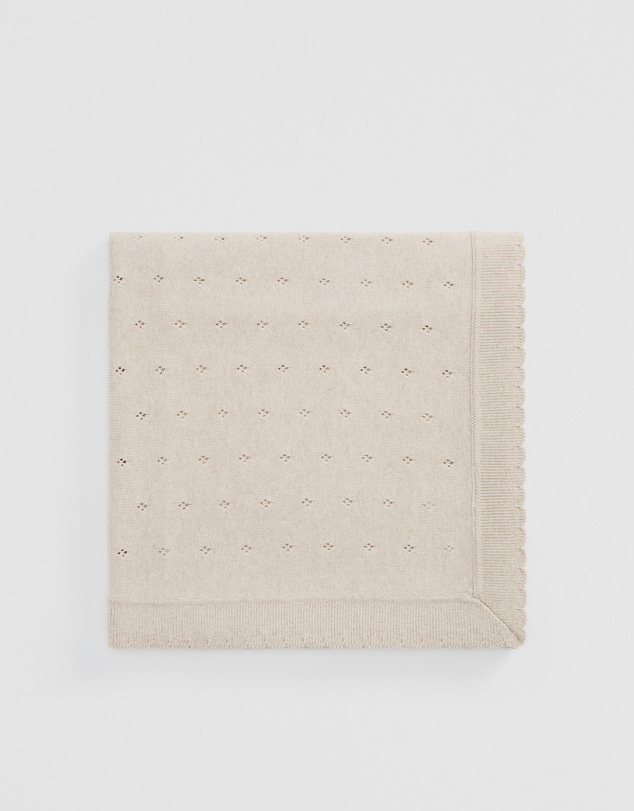Country Road - Organically Grown Cotton Blend Knit Detail Blanket