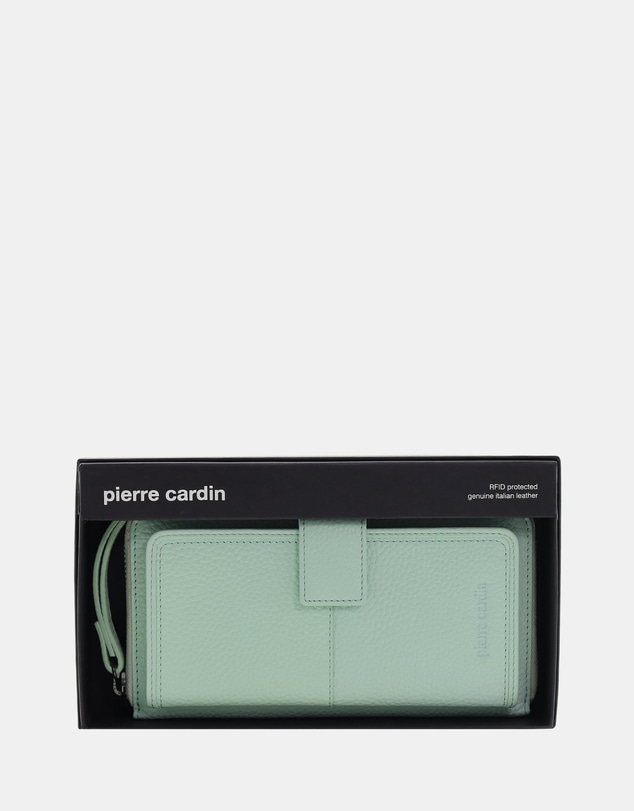 Pierre Cardin - Pierre Cardin Women's Leather Zip around wallet w/ Wristlet