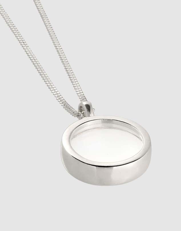 Elli Jewelry - Rock Crystal Disc Necklace in 925 Silver