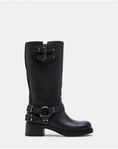 Steve Madden - Astor Black Leather Boots