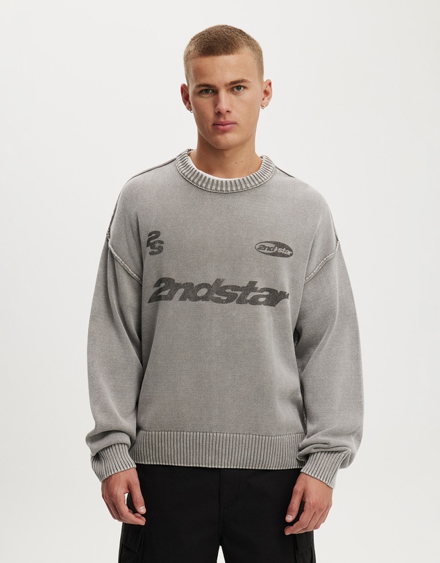 Cotton On - Washed Graphic Crew Knit