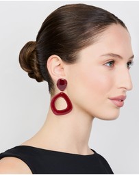 Lovisa - Red Acrylic Organic Open Square Oval Drop Earrings