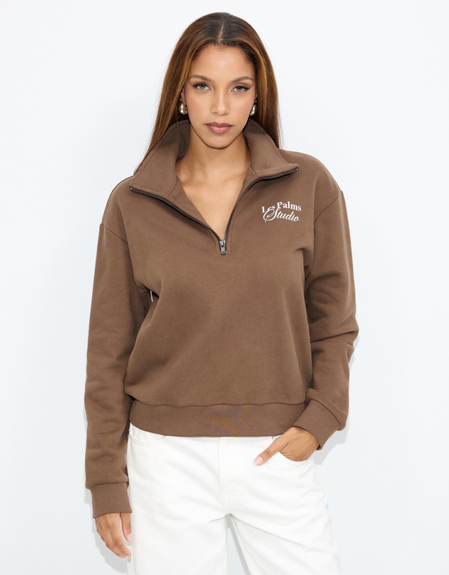 Dazie - Les Palms Quarter Zip Jumper