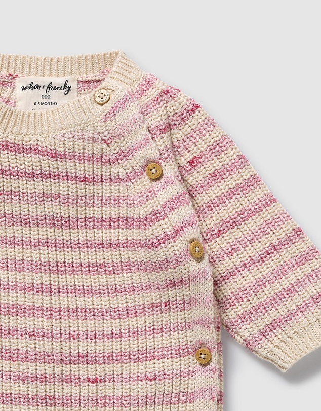 Wilson & Frenchy - Organic Knitted Stripe Kimono Cardigan - Babies