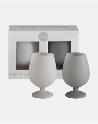 porter green - stemm silicone unbreakable wine glasses