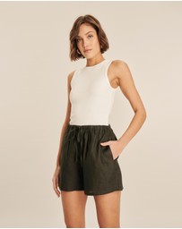 AERE - Bronte Linen Shorts
